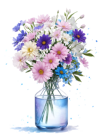 Flower bouquet jar png