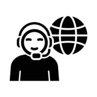 Call Center Vector Glyph Icon For Personal And Commercial Use.