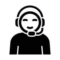 Call Center Agent Vector Glyph Icon For Personal And Commercial Use.