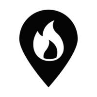 Fire Location Vector Glyph Icon For Personal And Commercial Use.