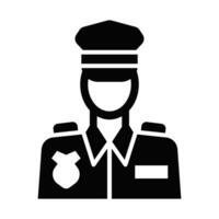 Police Officer Vector Glyph Icon For Personal And Commercial Use.