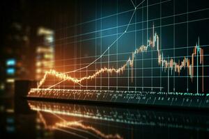 analizando comercio tendencias mediante valores mercado grafico para informado negocio y financiero decisiones ai generado foto