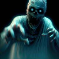 Ghosts, spirits or zombies on Halloween. Created with AI. photo