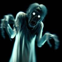 Ghosts, spirits or zombies on Halloween. Created with AI. photo