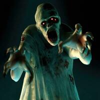 Ghosts, spirits or zombies on Halloween. Created with AI. photo