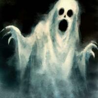 Ghosts, spirits or zombies on Halloween. Created with AI. photo