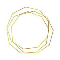 Gold geometric polygonal frame vector