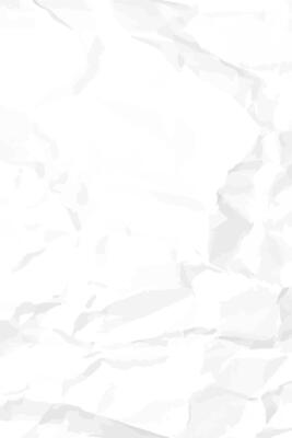 White clean crumpled paper background. Vertical crumpled empty paper template for posters and banners. Vector illustration