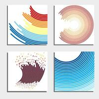 Set of four beautiful abstract backgrounds. Abstract flash light circles. Vector illustration.