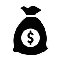 Money Sack Vector Glyph Icon For Personal And Commercial Use.