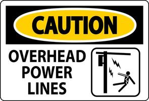 Caution Sign Overhead Power Lines vector