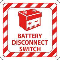 Battery Disconnect Switch Sign On White Background vector