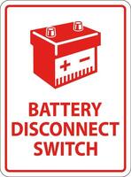 Battery Disconnect Switch Sign On White Background vector