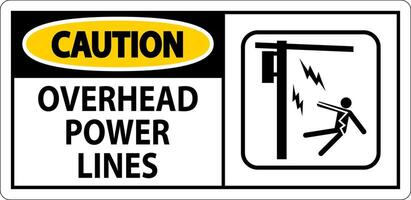 Caution Sign Overhead Power Lines vector