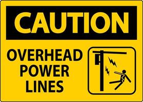 Caution Sign Overhead Power Lines vector