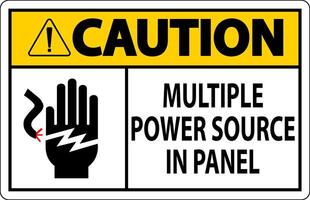 Caution Sign Multiple Power Source In Panel vector