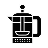 French Press Vector Glyph Icon For Personal And Commercial Use.