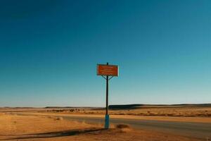 Signboard desert. Generate Ai photo