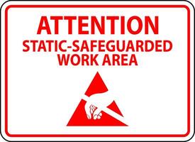 Static Warning Sign Attention - Static-Safeguarded Work Area vector