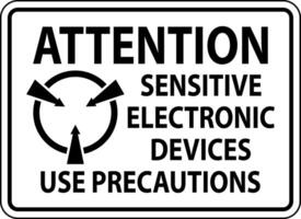 Static Warning Sign Attention - Sensitive Electronic Devices Use Precautions vector