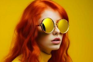 Red hair woman. Generate Ai photo