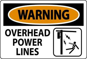 Warning Sign Overhead Power Lines vector