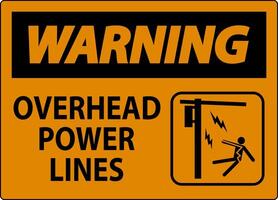 Warning Sign Overhead Power Lines vector