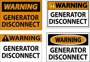 Warning Sign Generator Disconnect vector