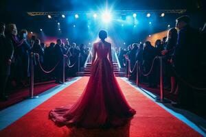 Celebrity red carpet lights. Generate Ai photo