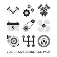 coche motor color icono paquete vector