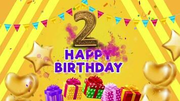 2 years Birthday Celebration party video animation