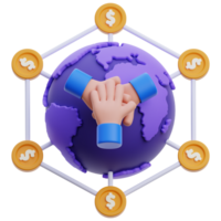 Crowdfunding 3d Symbol. Menge Finanzierung. 3d Rendern von Symbol Illustration geben Spende. Spende Geld 3d Symbol. Crowdfunding Geld sammeln Symbol machen im png. Crowdfunding 3d machen Symbol. png