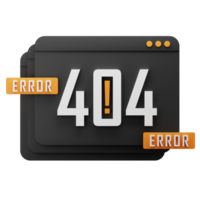 error 404 3d icon. error website 3d icon render. website error icon. 404 error page not found. Website page 404 illustration render. png