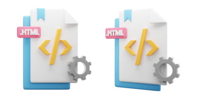 html documento file 3d icona. 3d icona html documento file. html file formato 3d rendere. html simbolo 3d icona. png