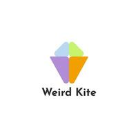 Kite logo with a unique shape. vector