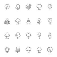 Tree Vector Line Icon Set for web sites, design, banners etc