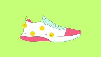 Animated  Shoe in green background video