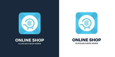 Online shopping logo design template Premium Vector Pro Vector