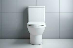 White minimalist toilet cover. Generate Ai photo