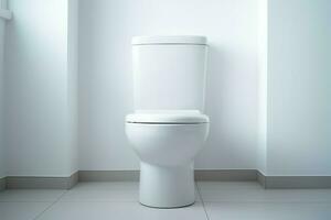 White minimalist toilet. Generate Ai photo