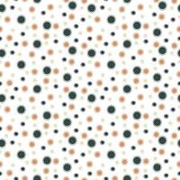 A group of colored small dots near one large one with a seamless pattern on a white background. Large dots of different sizes and colors as the center. Abstract vector illustration for printing