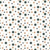 A group of colored small dots near one large one with a seamless pattern on a white background. Large dots of different sizes and colors as the center. Abstract vector illustration for printing