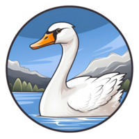 cartoon swan ai generative png