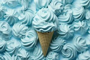 Pattern blue ice cream creative. Generate Ai photo