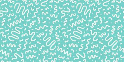 Abstract seamless pattern of the 80s 90s with geometric figures and doodles. Vector childrens background in Memphis style