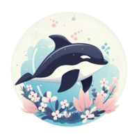 cartoon orca ai generative png