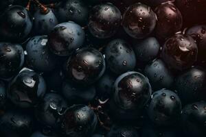 Grape water drops wine. Generate Ai photo