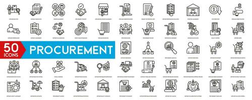 procurement icon from management collection. Thin linear procurement, business, money outline icon isolated on white background. Line vector procurement sign