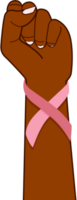 levantamiento mano con rosado cinta apoyo mujer pecho cáncer conciencia, png archivo No antecedentes