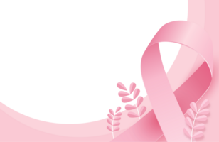 Pink ribbon border design breast cancer awareness background decoration png